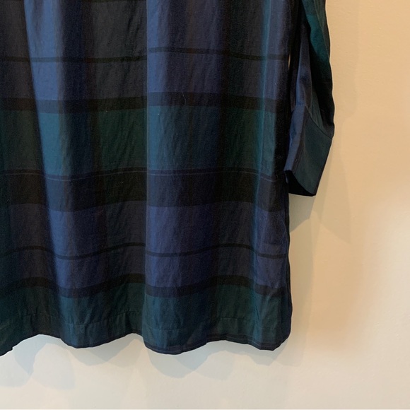 Loft // green black watch plaid long sleeves dress size small - Picture 3 of 8